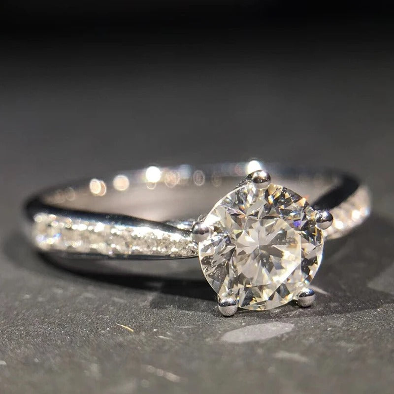 Silver Classic Solitaire Ring-Lydieannejewelry