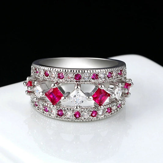 Vintage Pink Zirconia Cocktail Ring-Lydieannejewelry