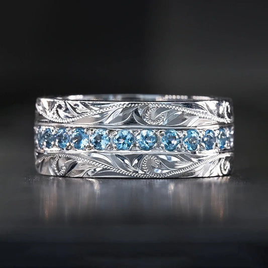 Vintage Silver Leaf Carved Ring-Lydieannejewelry