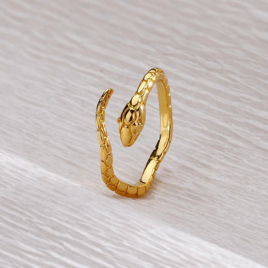 Vintage Gold Snake Wrap Adjustable Ring-Lydieannejewelry