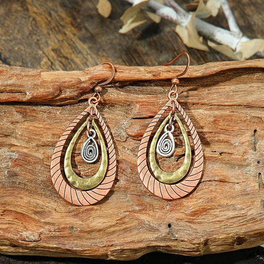 Vintage Spiral Drop Dangle Earrings-Lydieannejewelry