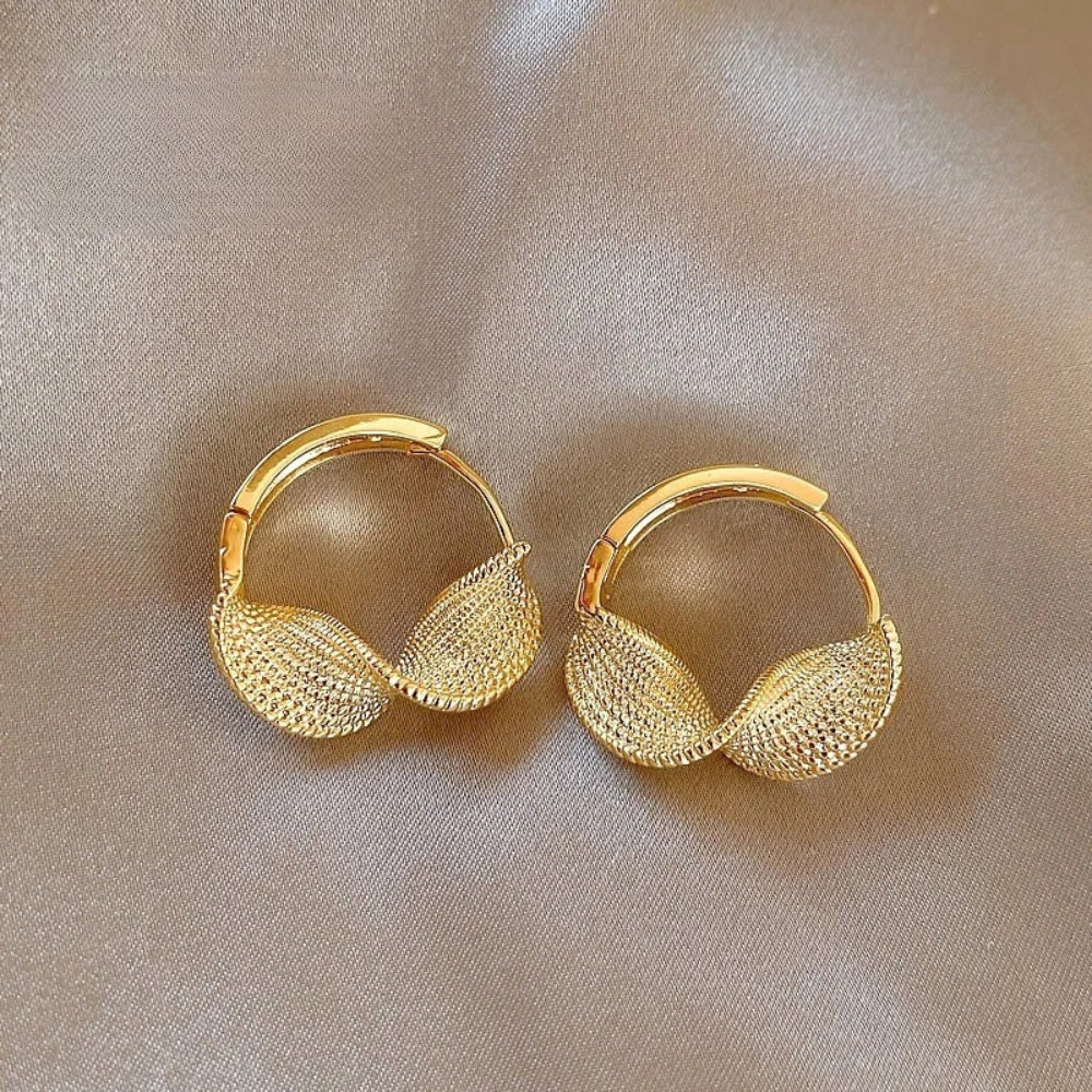 Vintage Gold & Twisted Circle Earrings-Lydieannejewelry