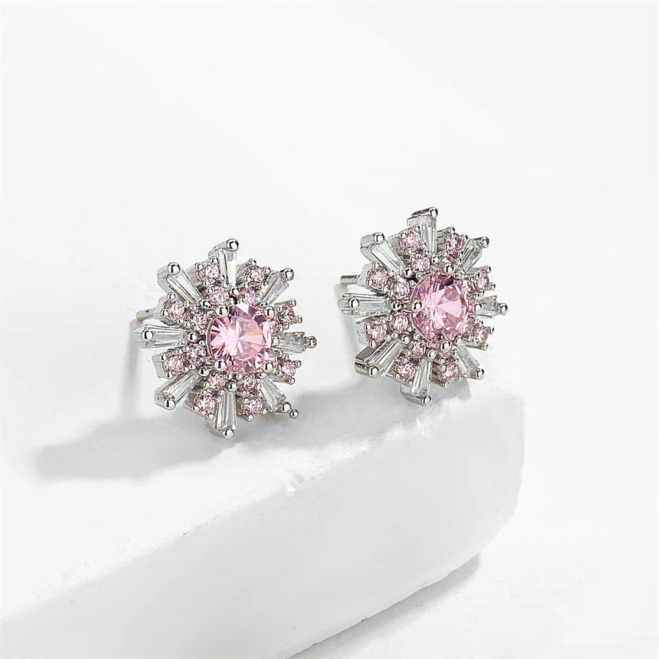 Vintage Pink Starburst Stud Earrings-Lydieannejewelry