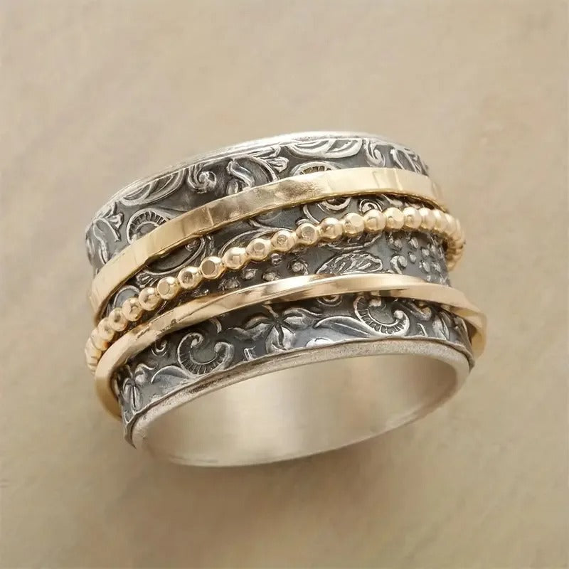 Vintage Baroque Pattern Spinner Ring-Lydieannejewelry