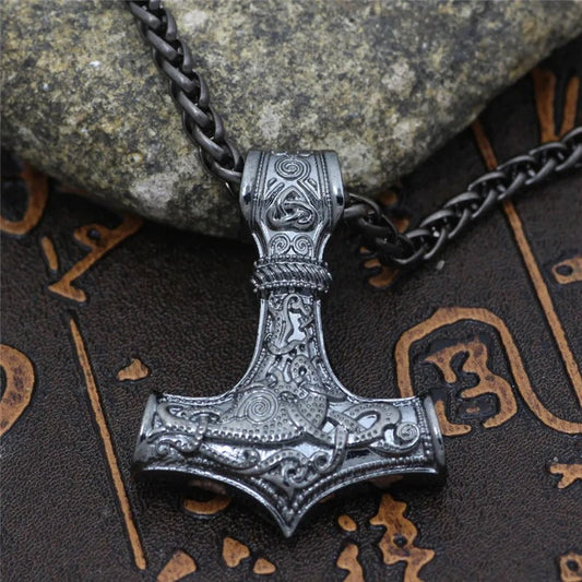 Vintage Silver Thor's Hammer Necklace-Lydieannejewelry