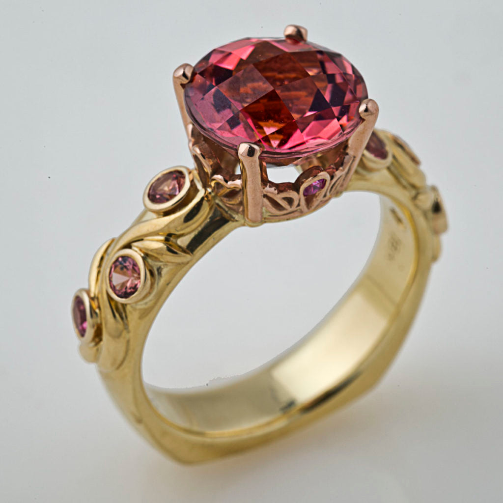 Vintage Garnet Gold Ring-Lydieannejewelry