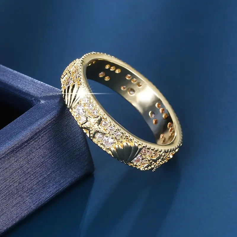 Vintage Golden Ocean Bright Ring-Lydieannejewelry