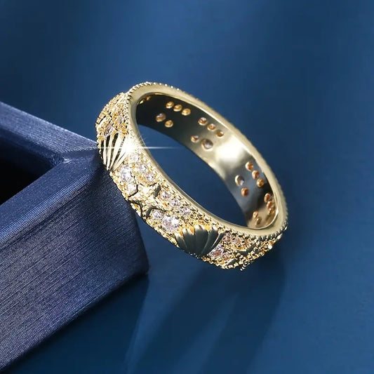 Vintage Golden Ocean Bright Ring-Lydieannejewelry