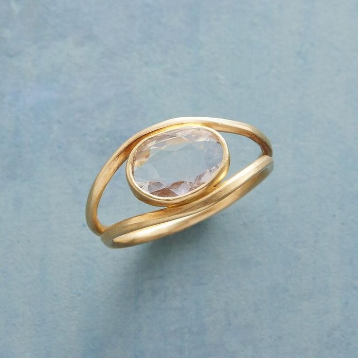 Vintage Glass Gold Ring-Lydieannejewelry