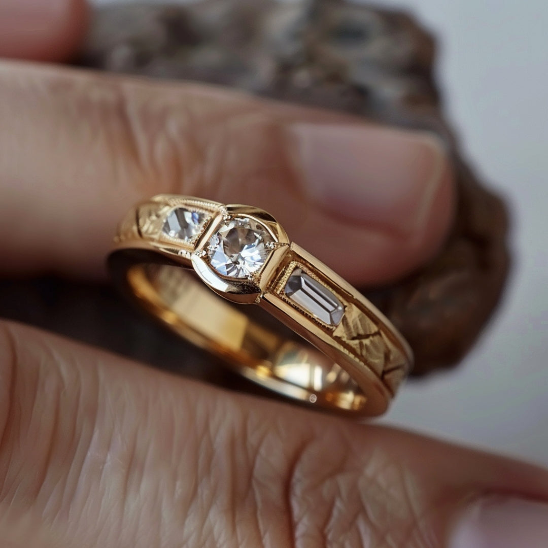 Golden Zirconia Ring-Lydieannejewelry