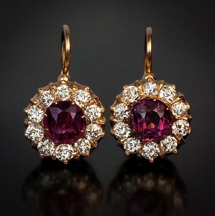 Vintage Rounded Bright Red Earrings-Lydieannejewelry