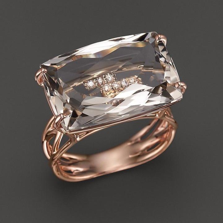 Vintage Rose Glass Ring-Lydieannejewelry