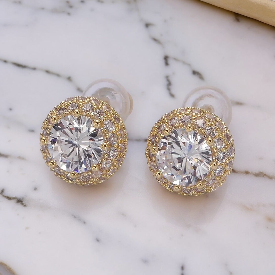 Livianna Round Crystal Earrings-Lydieannejewelry
