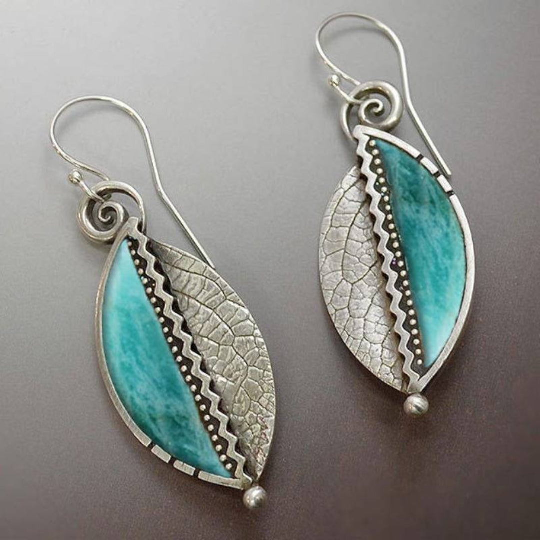 Vintage Blue Turquoise Earrings-Lydieannejewelry