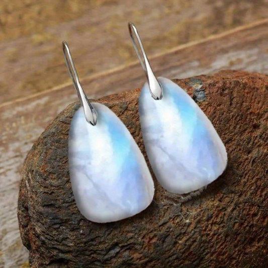 Vintage White Stone Earrings-Lydieannejewelry