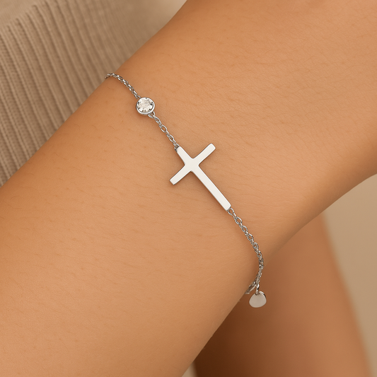 Silver Faith Heart Bracelet-Lydieannejewelry