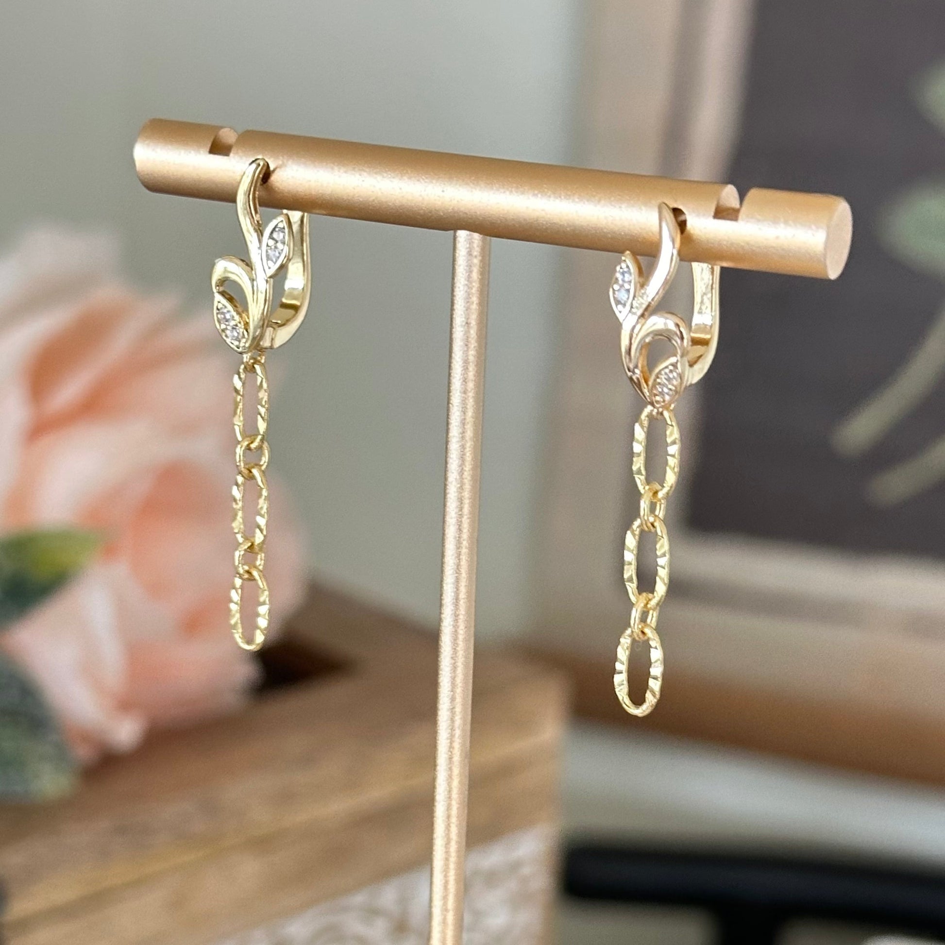 Fiore Sunburst Link Earrings-Lydieannejewelry