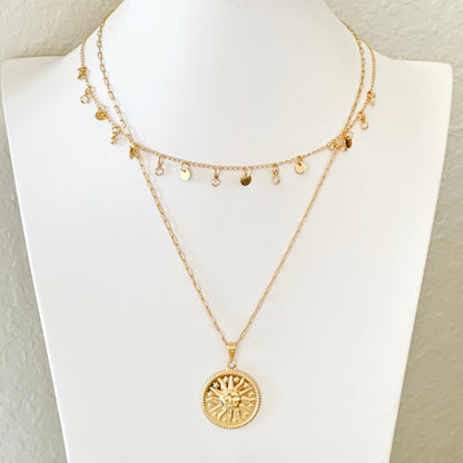 Elena Sun Medallion Pendant Necklace-Lydieannejewelry