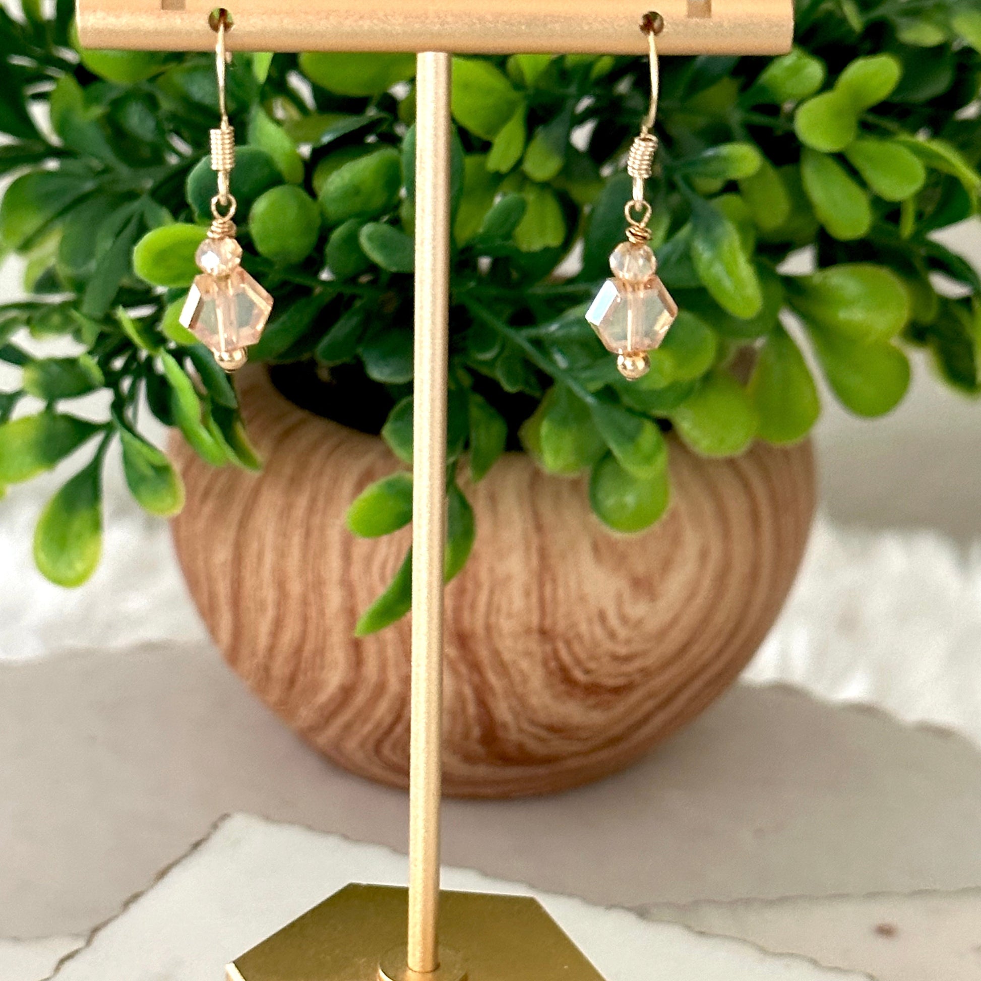 Pamina Honeycomb Glass Bead Earrings-Lydieannejewelry