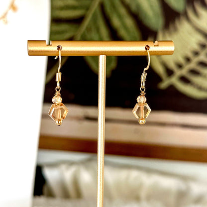 Pamina Honeycomb Glass Bead Earrings-Lydieannejewelry