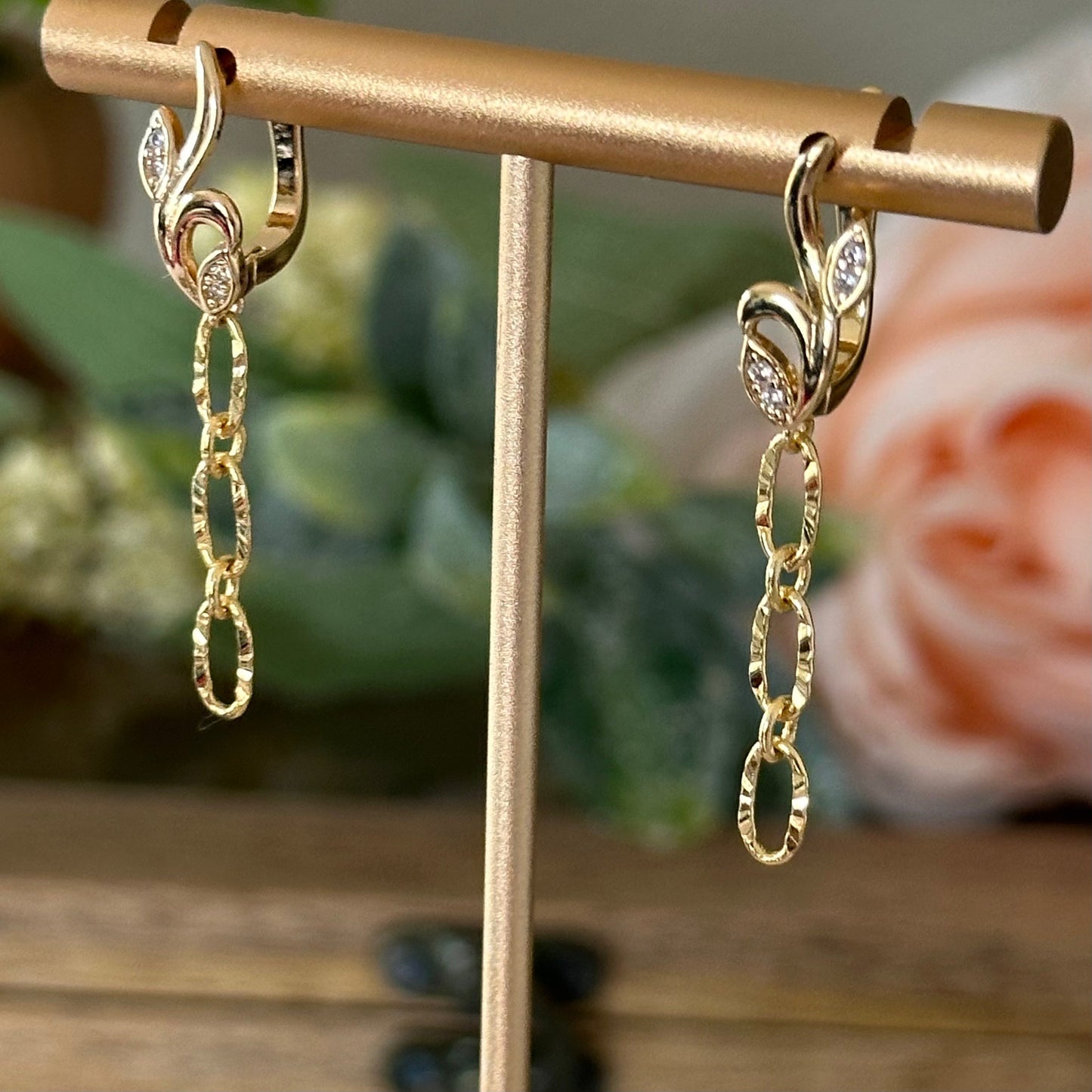 Fiore Sunburst Link Earrings-Lydieannejewelry