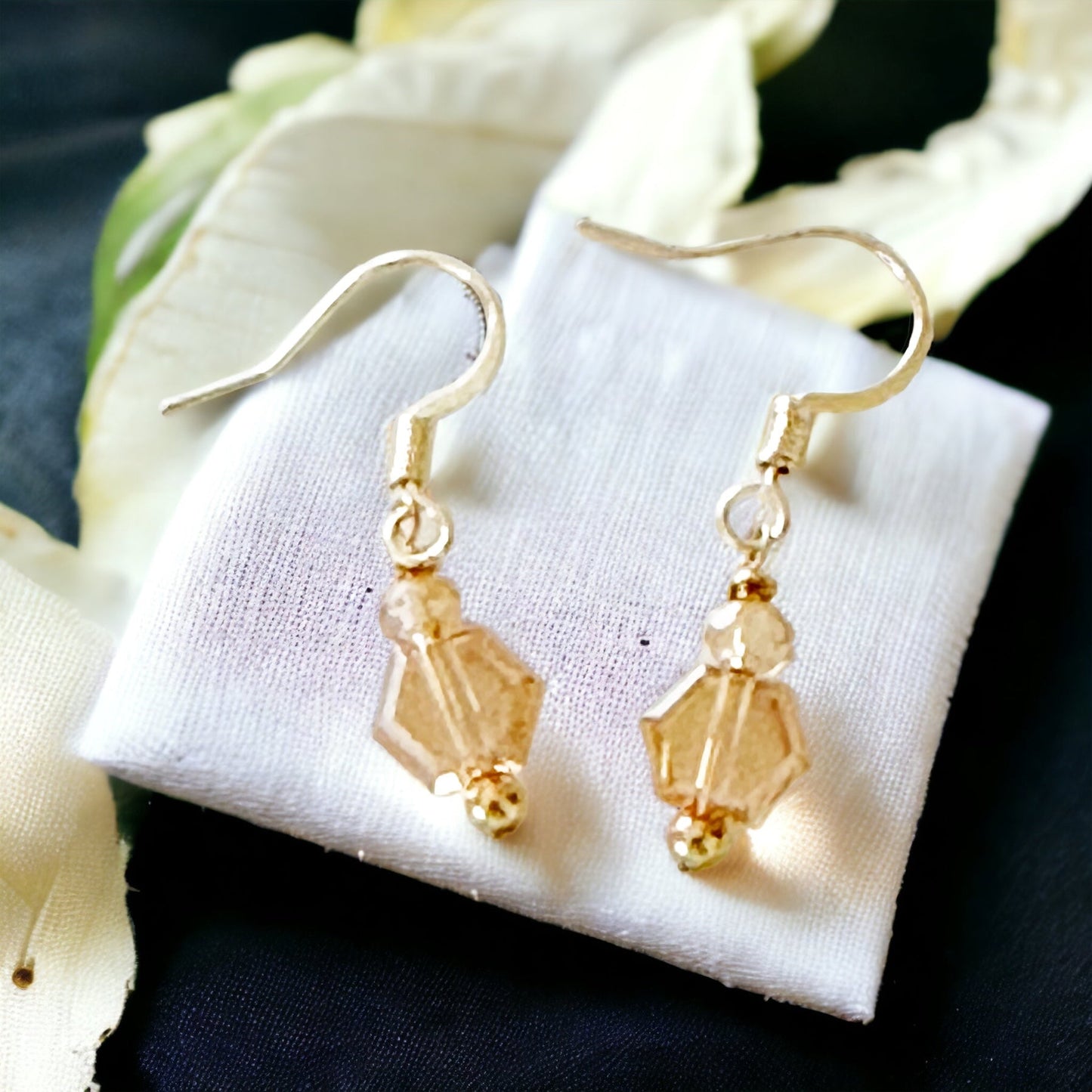 Pamina Honeycomb Glass Bead Earrings-Lydieannejewelry