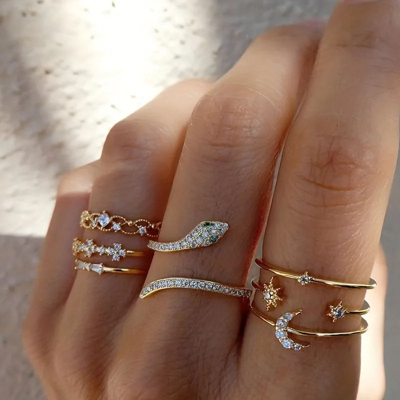 Vintage Golden Bright Ring Pack-Lydieannejewelry
