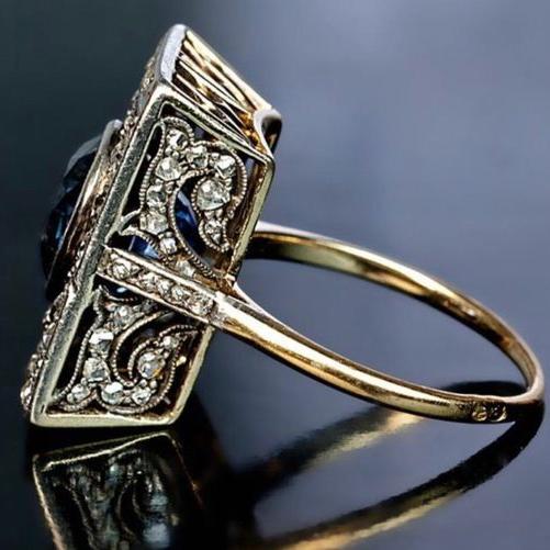 Vintage Bright Cut Gold Ring-Lydieannejewelry