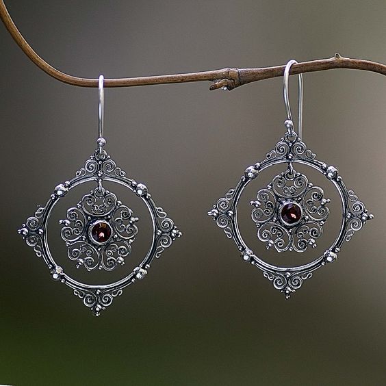 Vintage Mandala Flower Earrings-Lydieannejewelry