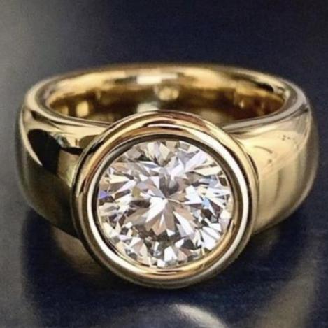 Vintage Rounded Glass Gold Ring-Lydieannejewelry