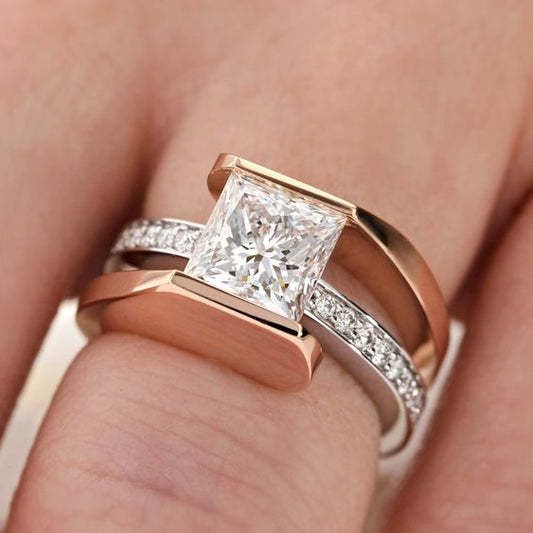 Vintage Zirconia Square Ring-Lydieannejewelry