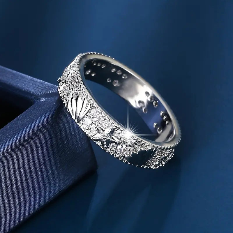 Vintage Silver Ocean Bright Ring-Lydieannejewelry