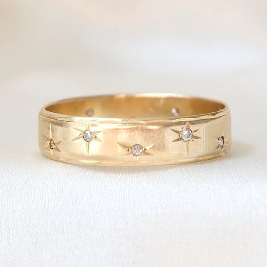 Vintage Starlight Gold Ring-Lydieannejewelry