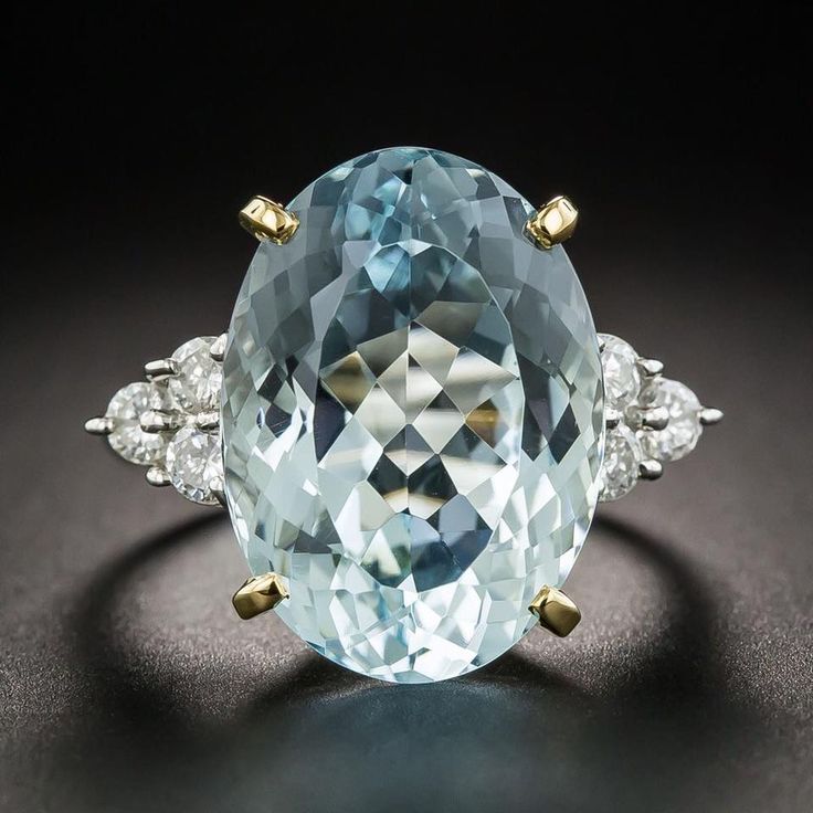 Vintage Rounded Blue Glass Sparking Ring-Lydieannejewelry
