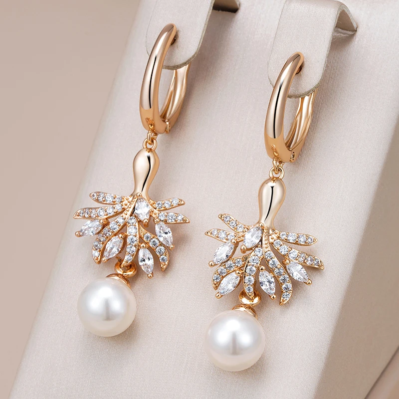 Elegant Pearl & Crystal Earrings-Lydieannejewelry