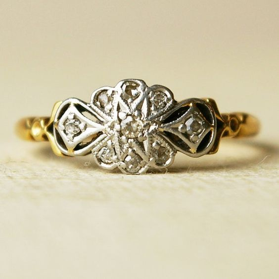 Vintage Silver & Gold Mandala Ring-Lydieannejewelry