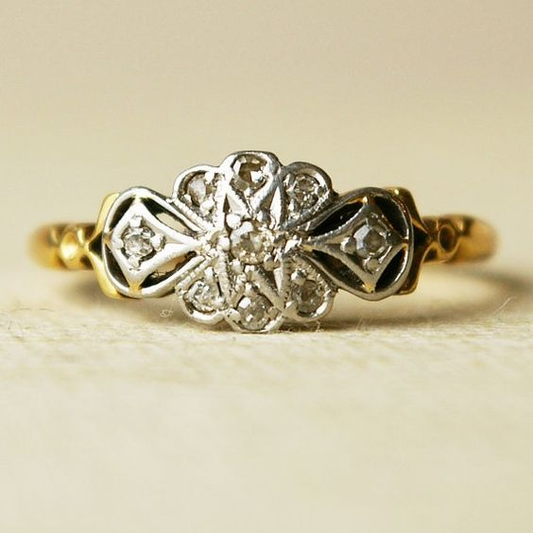 Vintage Silver & Gold Mandala Ring-Lydieannejewelry