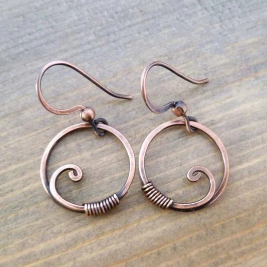 Vintage Bronze Hollow Earrings-Lydieannejewelry