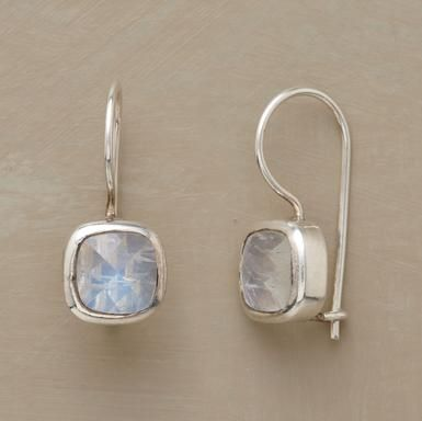 Vintage Moonstone Cubic Earrings-Lydieannejewelry