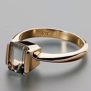 Vintage Square Glass Golden Ring-Lydieannejewelry