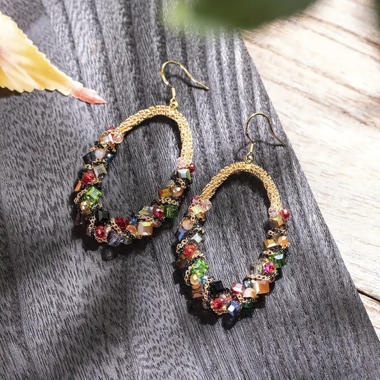 Vintage Colorful Hollow Earrings-Lydieannejewelry