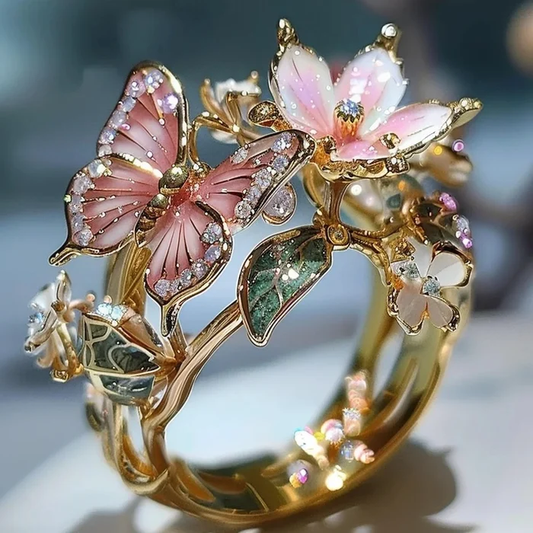 Vintage Golden Prifddinas Floral Ring-Lydieannejewelry