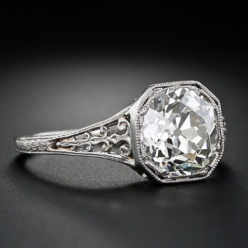 Vintage Bright Glass Silver Zirconia Ring-Lydieannejewelry