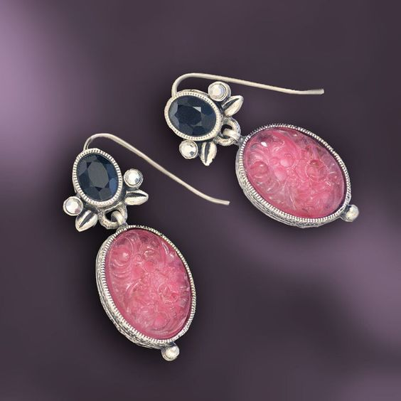 Vintage Pink Opal Earrings-Lydieannejewelry