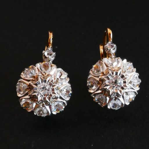 Vintage Flower Crystalline Earrings-Lydieannejewelry