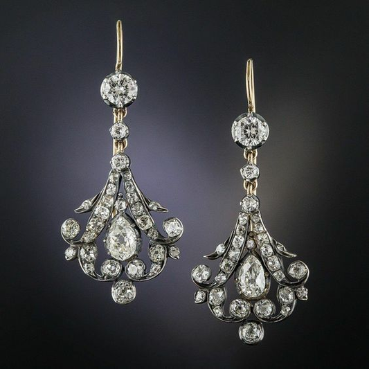 Vintage Dangling Crystalline Earrings-Lydieannejewelry