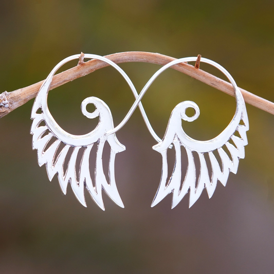 Vintage Silver Wings Earrings-Lydieannejewelry