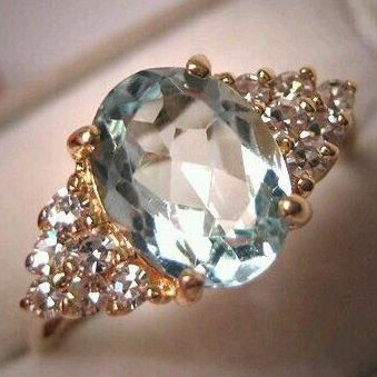 Vintage Bright Blue Glass Ring-Lydieannejewelry