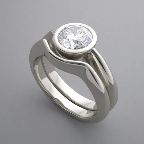 Vintage Inlaid Crystal Silver Ring-Lydieannejewelry