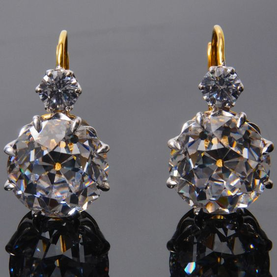 Vintage Dark Glass Rounded Earrings-Lydieannejewelry